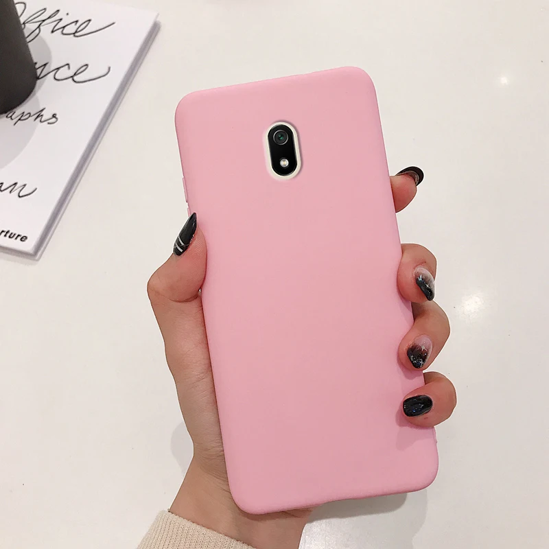 Матовый однотонный чехол ярких цветов для XiaoMi RedMi 8A RedMi8A 6,22 дюймов чехол для смартфона TPU резиновый мягкий силиконовый чехол бампер - Цвет: DPink