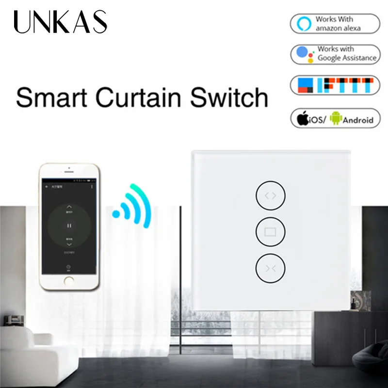 WiFi умный переключатель для занавесок Smart Life Tuya электрического моторизованного