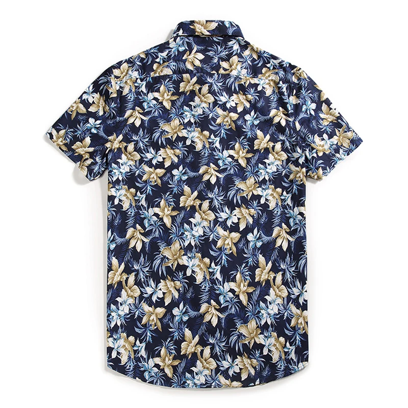 8XL 7XL 6XL Plus Size Men's Shirts 100% Cotton Comfortable Loose Casual Oversize Hawaiian Floral Short Sleeve Summer Beach Shirt 3