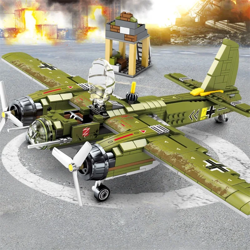 

559PCS Blocks Famous Bomber Military Series Helicopter Model Building Blocks Creative Military Helicopter Brick Toy For Kid Gift