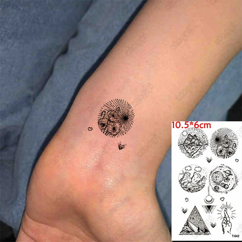 

Водостойкая Временная тату-наклейка для женщин, солнце, луна, звезда, тату для детей, девочек, тату боди-арт, переводка на запястье, искусственная кожа для мужчин