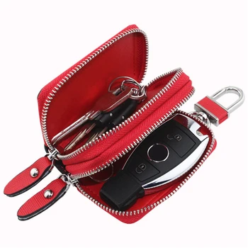 

Leather Unisex Key Bag Multifunction Organizer Wallet Holder Housekeeper Car Small Key Case Keys Pouch