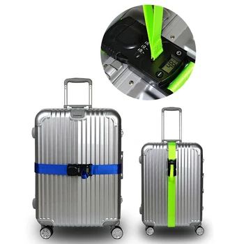 

Nylon Adjustable Luggage Strap Travel Suitcase Packing Belt Weighable Airport Consignment with Password Lock Fit for 20-32''