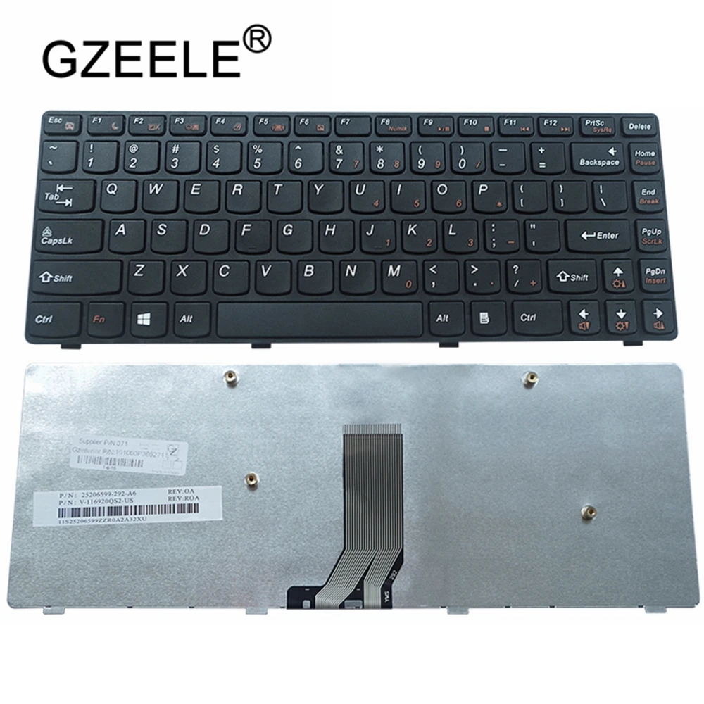 GZEELE laptop accessories US Replacement Laptop keyboard for LENOVO V370 V370A V370G V370GT, Notebook keyboard English