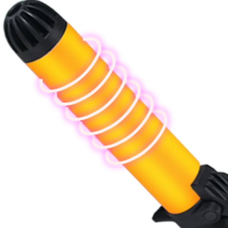 Hair Curler, Rotating Curl Iron Brush Tourmaline Ceramic Curling Iron, with Anti-Scalding Brush, Instant Heating, Adjustable Tem