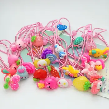 

20bag 100pcs/bag Mix Color Children Hair Elastic Bands Flower Cartoon Rubber Bands