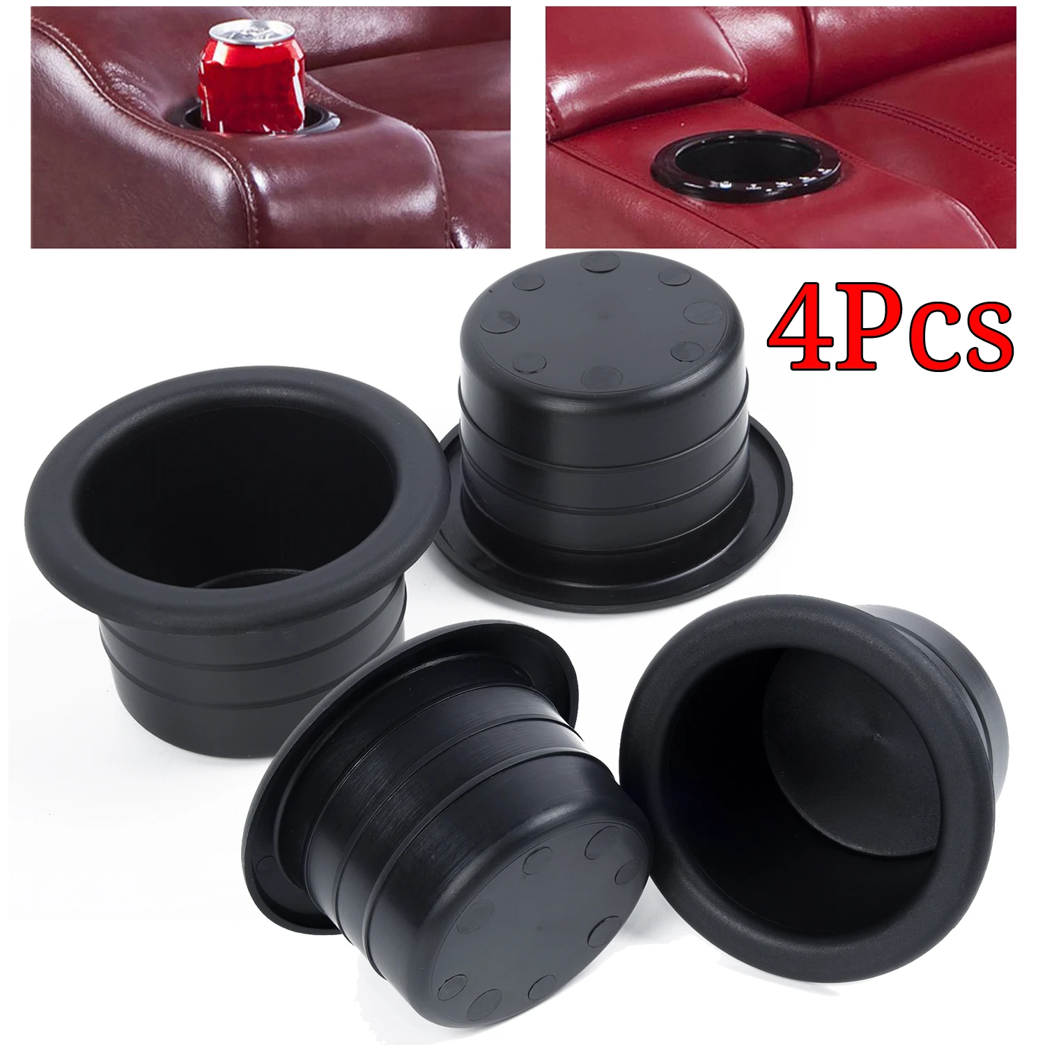 

Black Plastic Water/ Drink Cup Holder Recessed For RV Car Marine Boat Trailer Place Beverage Bottles Small Objects