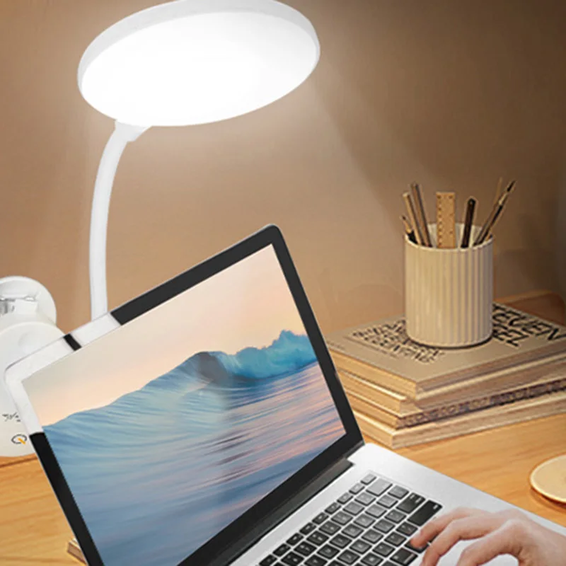 

Novel LED Eye Protecting Learning Desk Lamp USB Charging Clip Table Lamp Home Bedroom Shipping