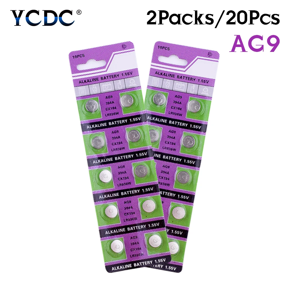 

YCDC 20 Pieces AG9 AG 9 L936 Watch Pilas Battery SR45 SR936 SR936SW Button Coin Cell For Calculator Clock Remote Control Scale