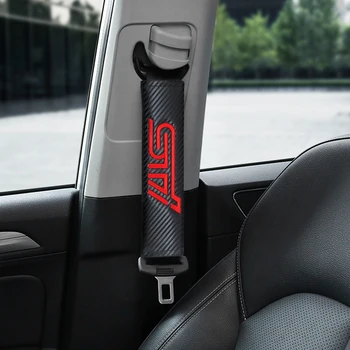 

2PCS Car Seatbelt STI Emblem Shoulder Pad Driving Seat Belt Vehicle Pad Cover for Subaru Forester Impreza Outback Legacy Xv