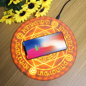 

Boutique Magic optical array Wireless Charger Qi fast Charging Pad For Iphone 8 X XR XS Huawei S8 S9 Xiaomi MIX on coffee table