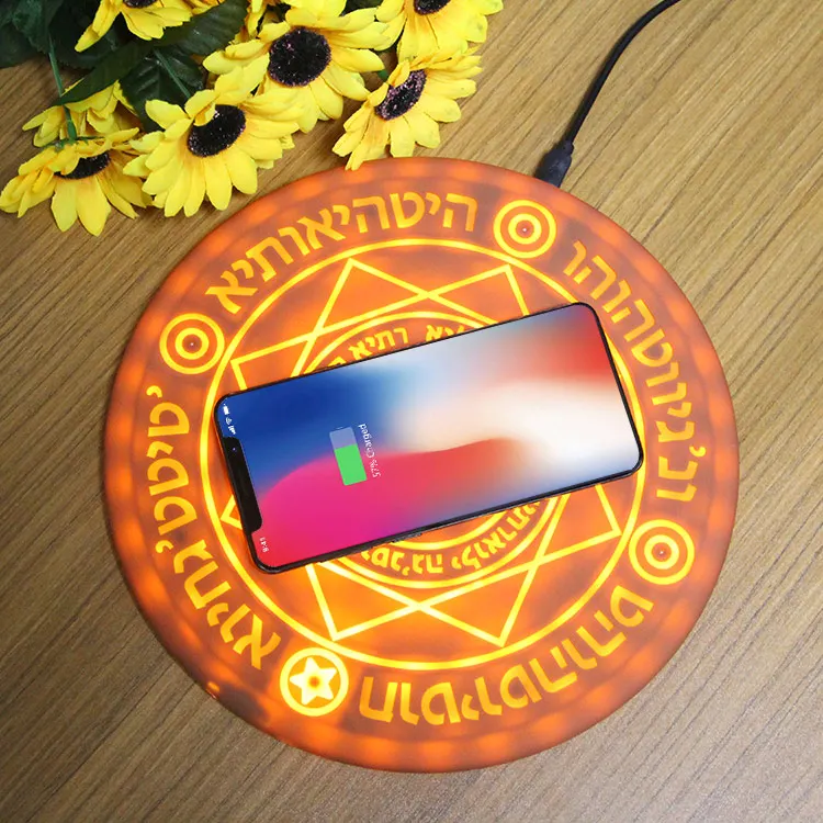 

Super Shock Magic optical array Qi Wireless Charger For iPhone X fast Charging Pad For Huawei Samsung Xiaomi MIX on coffee table