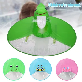 

Children Flying Saucer Raincoat Waterproof Rainproof Cartoon Cloak Hooded Umbrella Hat Portable Raincoat for Kids J2Y