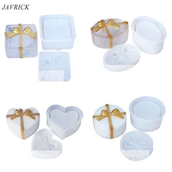 

Silicone Resin Mold Jewelry Storage Trinket Box Mold Hexagon Round Square Mold