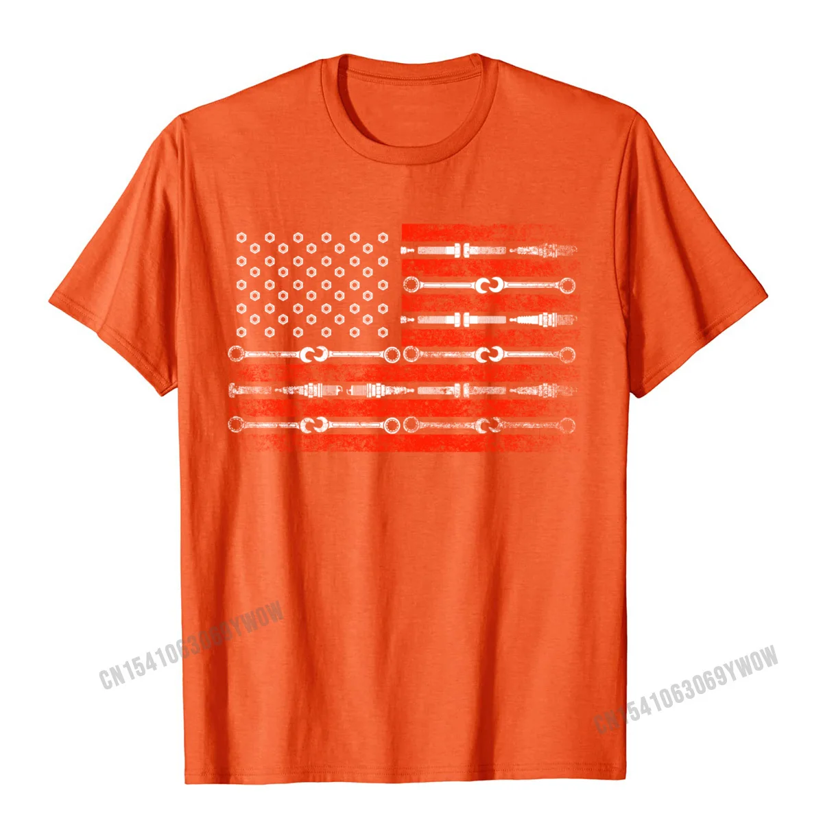 Design T Shirt Brand Short Sleeve Custom Cotton Fabric Round Collar Men's Tops Shirts Fashionable T-shirts Fall Patriotic Car Mechanics Motorcycle Biker US Flag Auto Repair Pullover Hoodie__607 orange