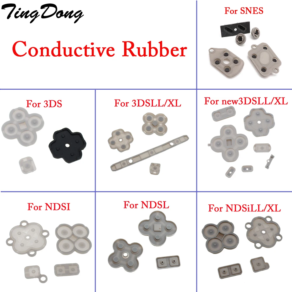 

TingDong For NDS NDSL NDSI LL XL 3DS NEW 3DS SNES NES Conductive Rubber Button Pad Set Replacement Part