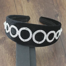 Роскошные серебряные круглые Кристальные и красные зеленые Кристальные ободки для волос, широкие блестящие стразы, повязка на голову для женщин, свадебные украшения для волос