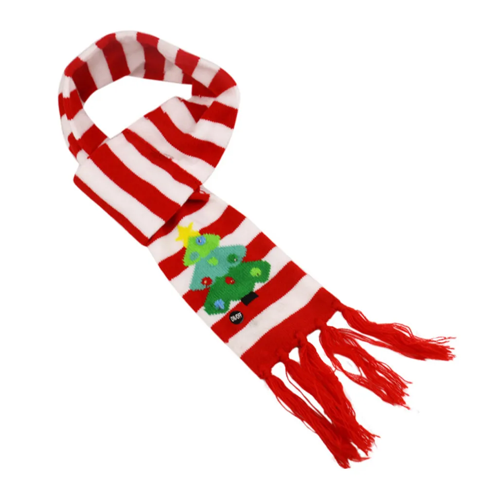 Осенне-зимняя Рождественская шапка с блестками для малышей; Светодиодный светильник; вязаная шапка; Шапка-бини; комплект с шарфом; детская шапка для новорожденных; реквизит для фотосессии