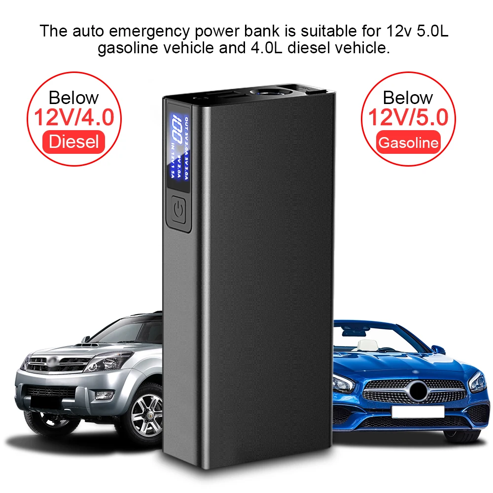 TiOODRE Super Power Car Jump Starter 1000A Portable Starting Device Power Bank 12V Car Charger For Car Battery Booster Universal