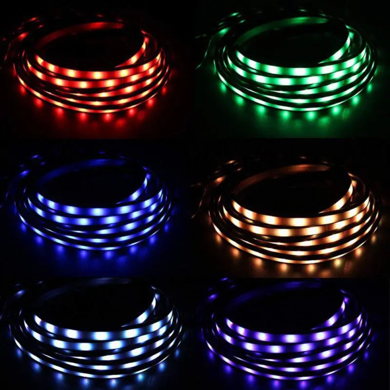 Автомобильный гибкий светодиодный ленточный светильник ing RGB декоративная атмосферная лампа под лампочкой шасси автомобиля система днища светильник цветная мягкая трубка