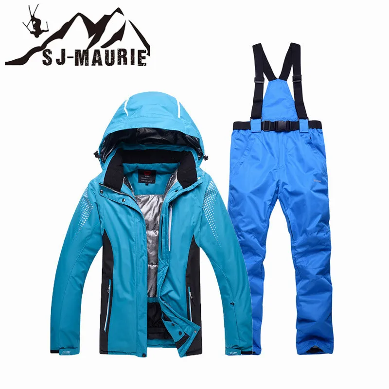 Унисекс лыжный костюм Водонепроницаемый с защитой от ветра; зимние штаны; SkiingJacket комплект зимних видов спорта Костюмы утолщаются супер теплые лыжные - Цвет: color12
