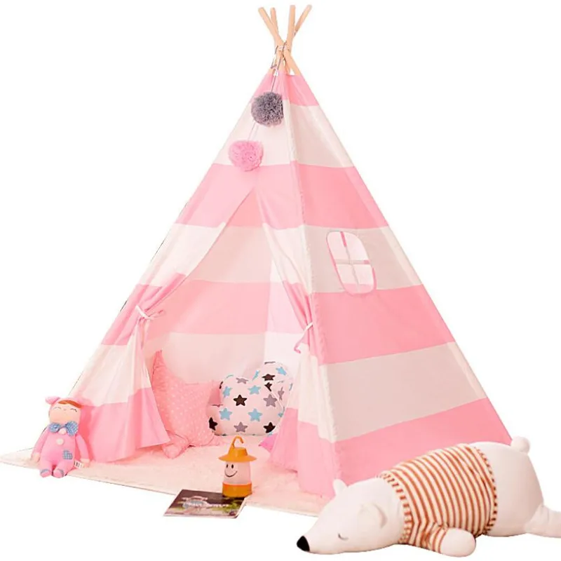 Детская палатка для детей, сухой бассейн, портативный хлопковый холст, индийский игровой домик, игрушки для малышей, прорезыватель, уголок для чтения - Цвет: K