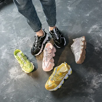 

Sneakers Women Spring Autumn 2020 Fashion High Top Bling Breathable Vulcanized Shoes Platform Causal Women Shoes Sneakers