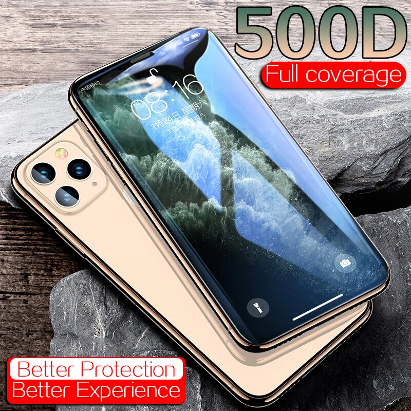 500D Full Cover Protective Glass On The For iPhone 11 Pro XS Max X XR Screen Protector For iPhone 7 8 6 Plus X 6s Glass Tempered 500D Full Cover Protective Glass On The For iPhone 11 Pro XS Max X XR Screen Protector For iPhone 7 8 6 Plus X 6s Glass Tempered
