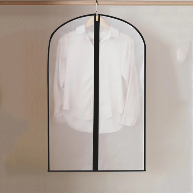 Biack 60X100cm Популярная одежда, подвесная одежда, платье, костюм, пальто, пылезащитный чехол, домашняя сумка для хранения, чехол, органайзер, шкаф, подвесная одежда - Цвет: Biack 60X100cm