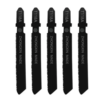 

5Pcs Hacksaw Jig Saw Blade Set Alloy Steel Saw Blade DIY Cutting Tool For Woodworking Hard Wood Curve Cut For Home DIY#1