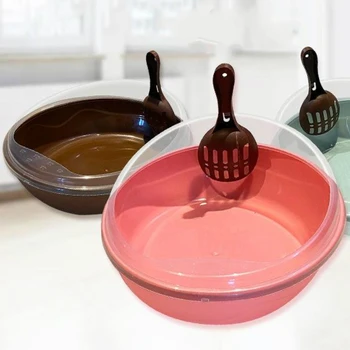 

Cat Litter Box with Tray Mat Plastic Pet Cat Rabbit Pee Toilet for Cats Sifting Cat Litter Box Pee Pad Tray Pet Trainer Cleaning