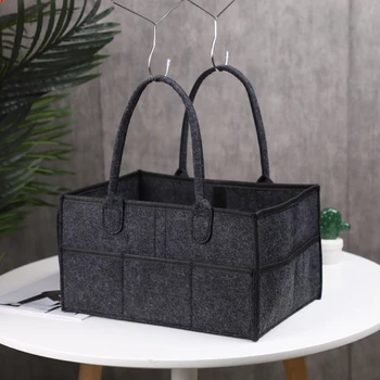 

felt cloth storage bag for baby large size folding diaper bag trolley changer toy table organizer storage basket car organizer
