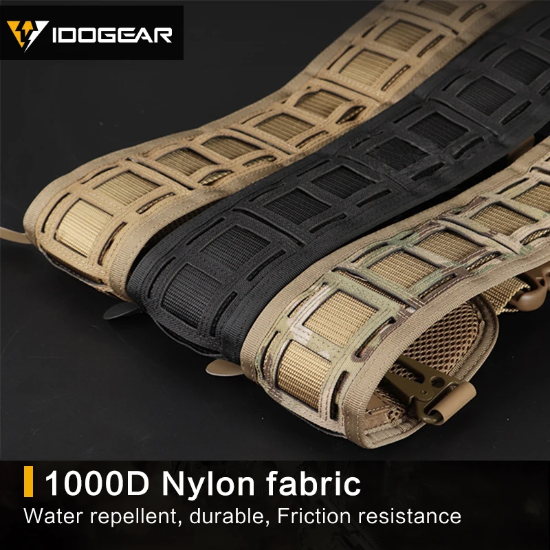 Тактический боевой ремень IDO GEAR MOLLE быстросъемный с лазерной резкой и нагрузкой