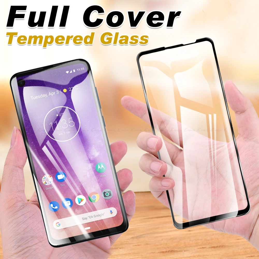 

Screen Protector Tempered Glass For Motorola Moto One Vision Action Power Macro Zoom P50 P30 Full Cover Glass Protective Film