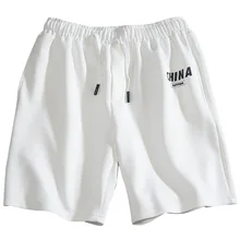 Китайские шорты с буквами для мужчин хип-хоп свободные белые камуфляжные тренировочные брюки для мужчин s шорты Хлопок Уличная мужская одежда CC50DK9