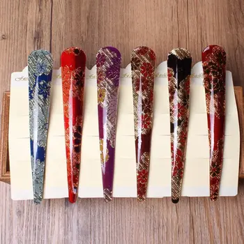 

5.3 Inch Large Metal Duck Clips Leopard Floral Print Acrylic Alligator Beak Hairpin Women Long Jaw Concord Barrettes