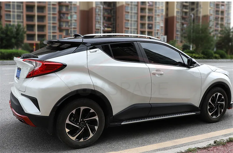 Серебряный Алюминий багажник на крышу для TOYOTA CHR Спойлеры Чемодан рельс