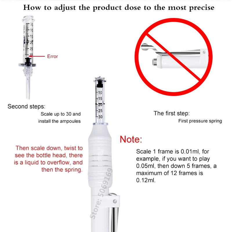 White Hyaluron Injection Pen Dermal Filler No Needle Ampoule Mesotherapy Acid Gun Anti-wrinkle Atomizer Hyaluronic Pen Injector