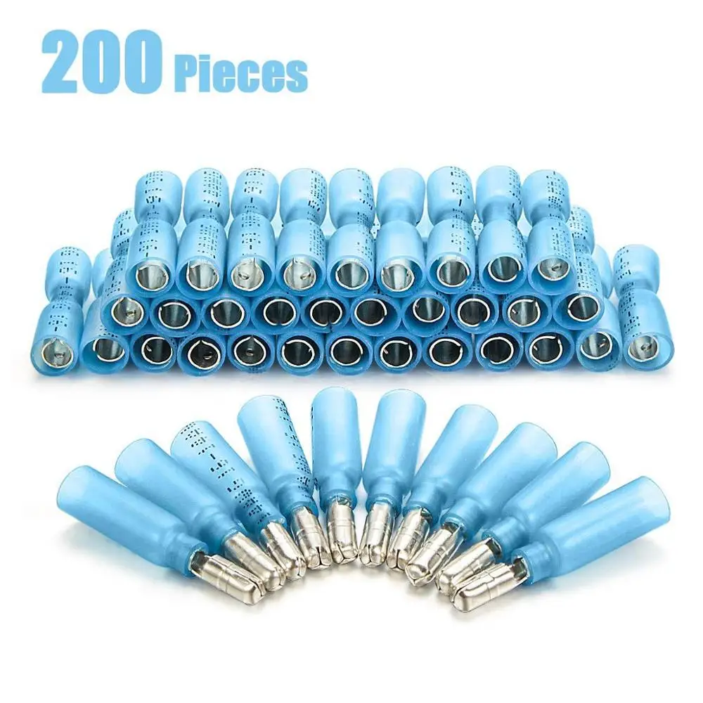 

Waterproof Thermal Shrinkable Terminals 200pcs Male And Female Packaged Bullet Terminals Combined Insulated Wiring Terminals