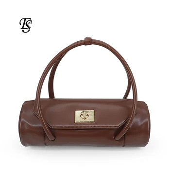 

E.SHUNFA Brand Women Bag\Handbags Fashionable Leather Pillow bag Female Tote Simple Drum Retro Lady Shoulder Bag Bridal Bag