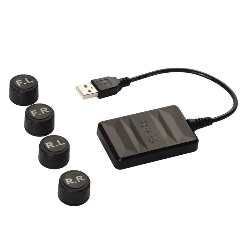 TY06N USB TPMS для Android автомобильный навигатор dvd-плеер Авто контроль давления в шинах Температура шин сигнализация