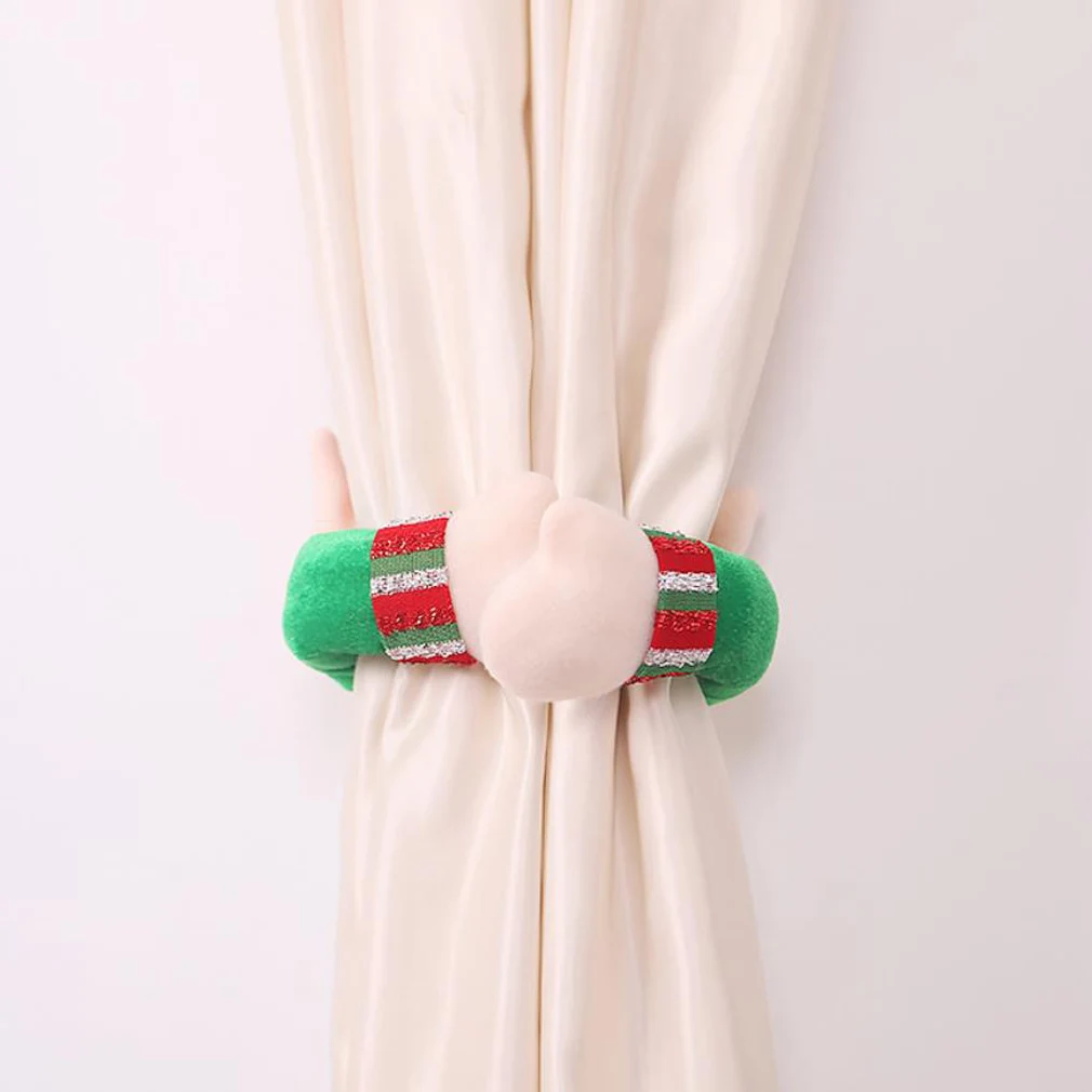 Christmas Window Curtain Tiebacks Decorations Cute Elf Doll Hook for Home Holiday Xmas Accesorios D&eacute;cor Curtain Hook Holder