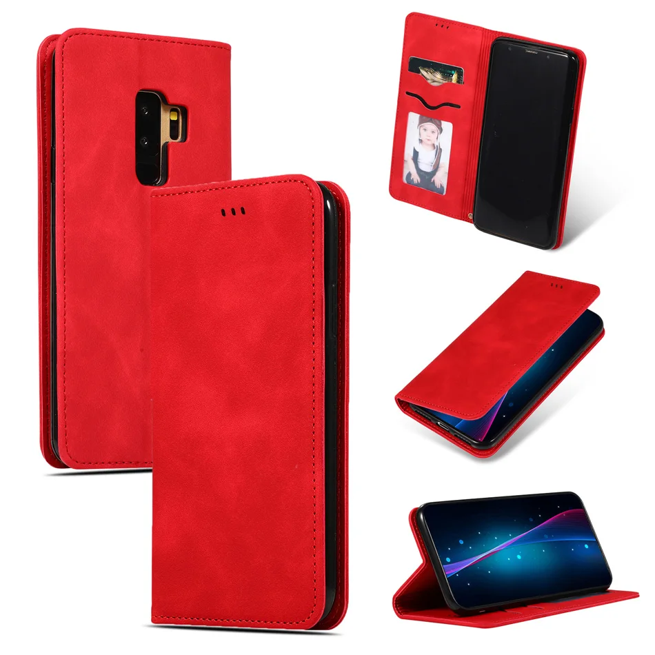 Роскошный сенсорный флип-чехол для samsung S9 Plus S9+ SM-G965F, деловой кожаный чехол для Galaxy S9 SM-G960F, чехол-кошелек из ТПУ