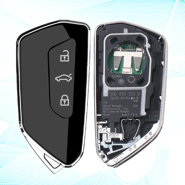 3 Tasten Auto Keyless Smart Remote Key 433MHz ID49 Chip für VW