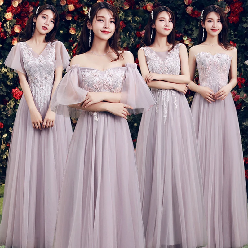 Bridesmaid dresses 2020 sister skirts long bridesmaids group girlfriends small dress thin party graduation evening dress women
