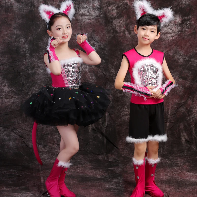 

cute summer cat cosplay costumes for kids animal clothing School dance wear Carnival clothes Children's Day Party supplies