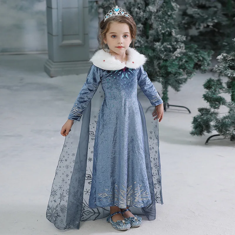 Маскарадное платье принцессы Эльзы для девочек костюм снежинок Анны на Хэллоуин, рождественские детские праздничные платья праздничная одежда для девочек