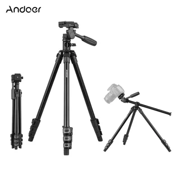 

Andoer Photography Video Tripod Horizontal Mount Camera Tripod with 3-Way Pan Tilt Head for DSLR Cameras for Canon Nikon Sony