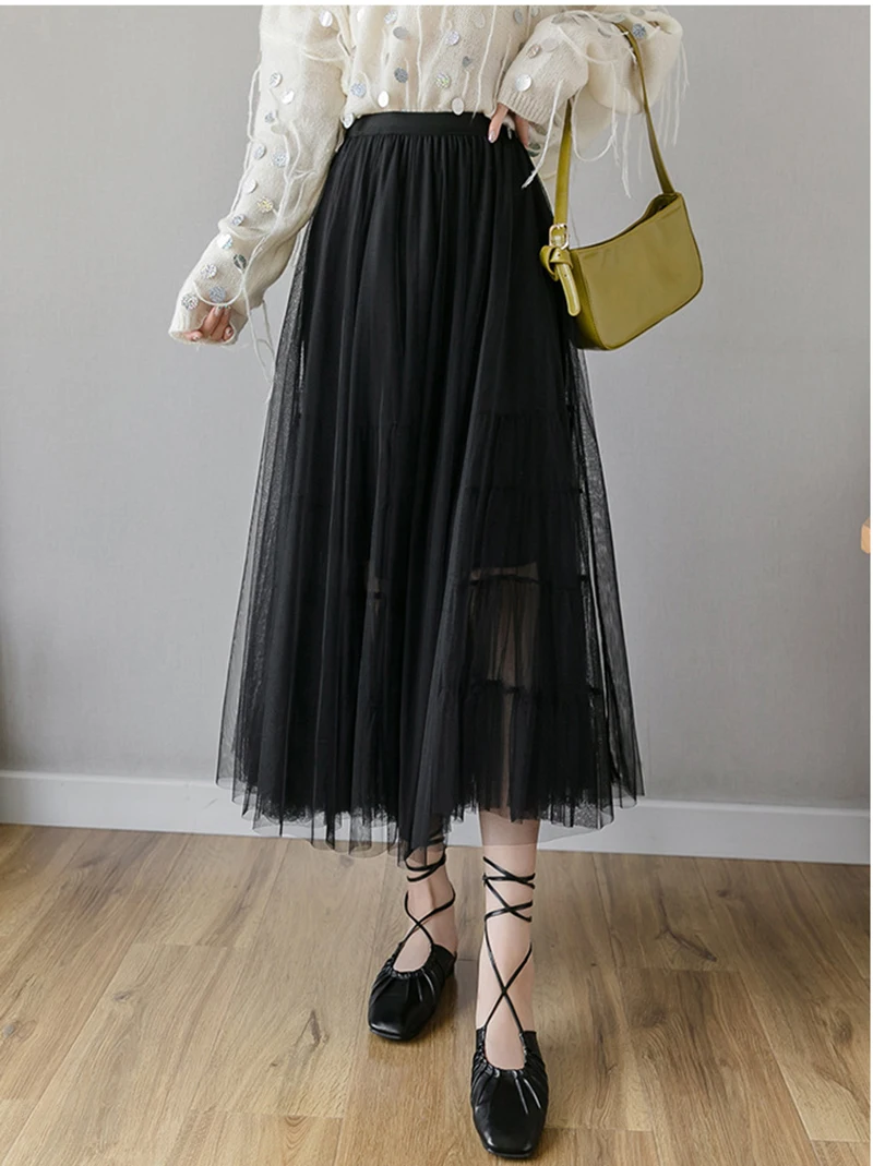 Primavera Verão Senhoras Tule Saia Tutu Tornozelo Comprimento 80 cm Feminino Crinoline Nupcial Petticoat Cosplay Underskirt Rockabilly 2020 6 Casamentos e Eventos