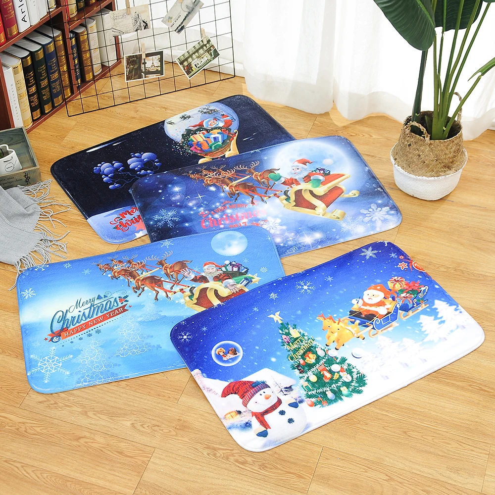 8 стиль коврик с рождественским дизайном коврик для ванной милый Санта-Клаус принт нескользящий коврик приветственные напольные коврики Рождественский декоративный коврик